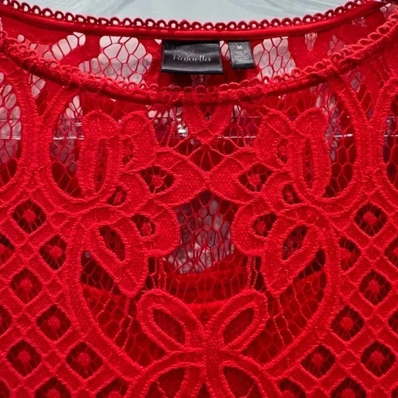 Rafaella Red Lace Top Size 10 - Picture 3 of 12